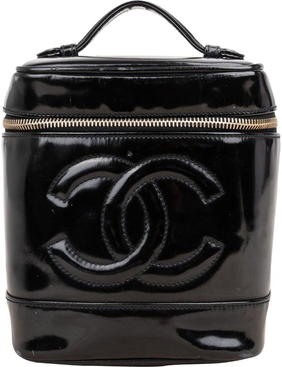 Chanel Chanel Patent Leather CC Vanity Case Handbag