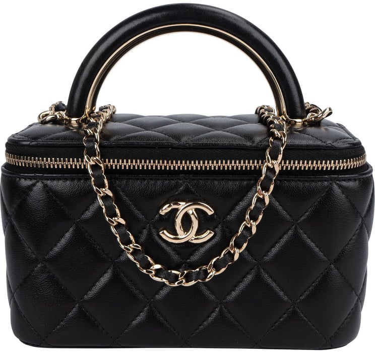 Chanel Chanel Quilted Lambskin Vanity Case Crossbody Handbag