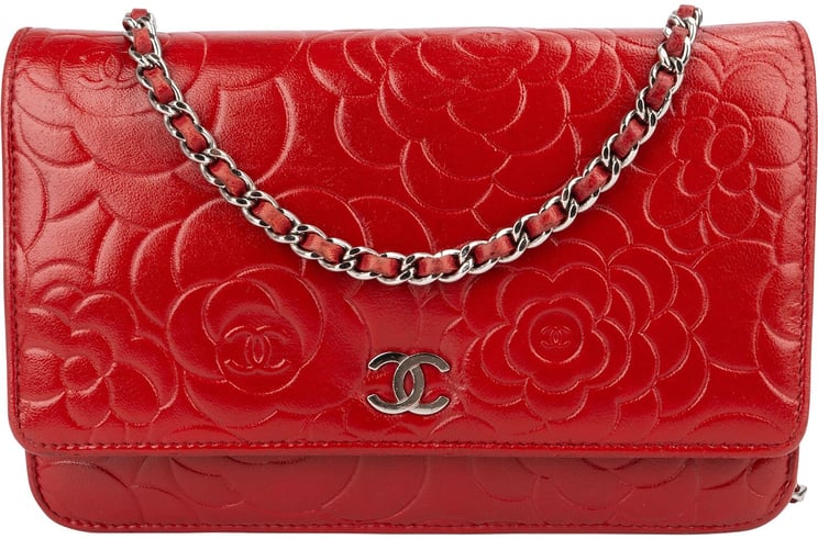 Chanel Chanel Camellia Lambskin Leather Wallet on Chain Crossbody Bag