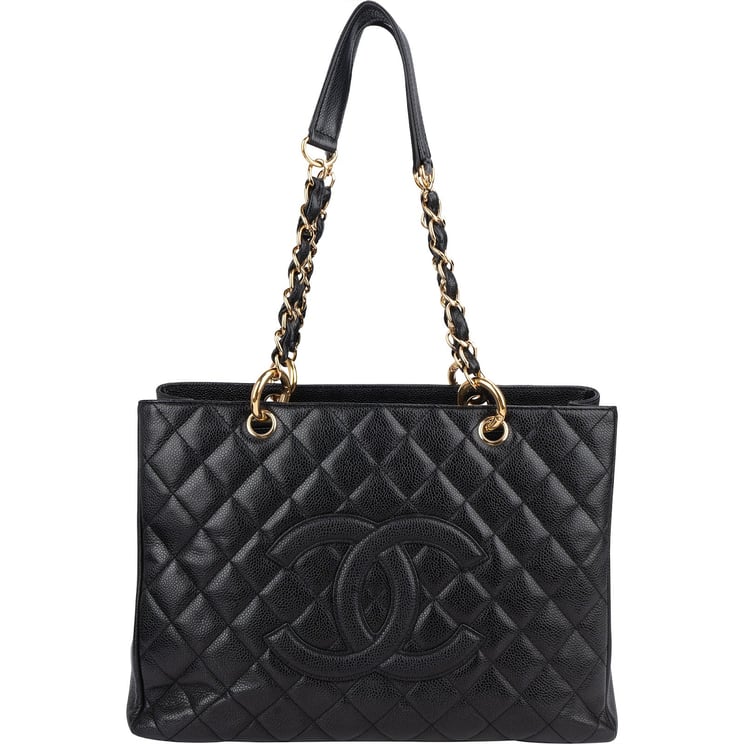 Chanel Chanel Quilted Caviar Leather CC Grand Shopping Tote Shoulder Bag