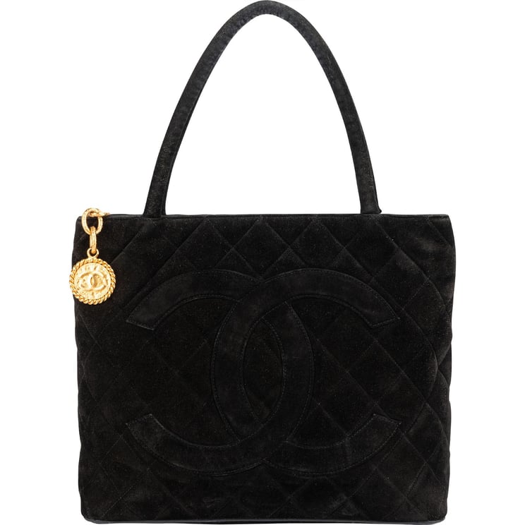 Chanel Chanel Quilted Suede Medallion Handbag