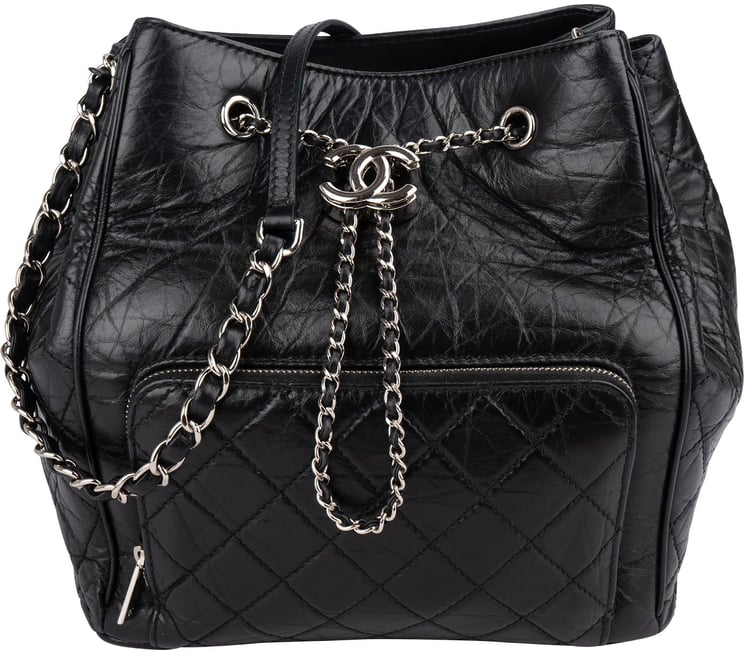 Chanel Chanel Quilted Calfskin CC Chain Drawstring Bucket Shoulder Bag