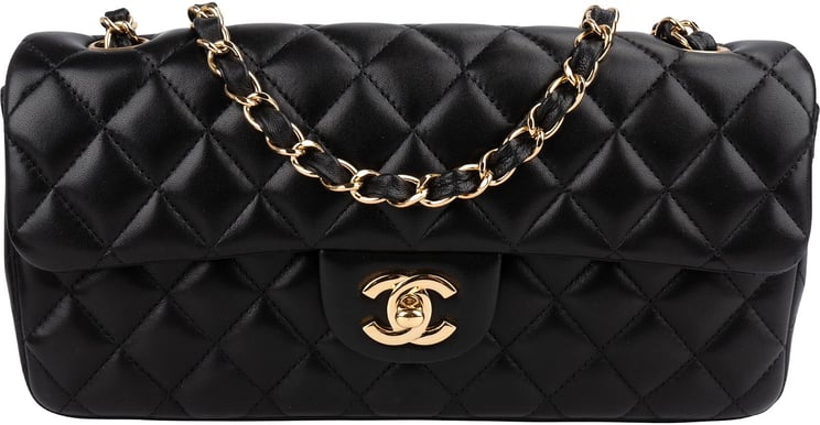 Chanel Chanel Quilted Lambskin East West Single Flap Shoulder Bag