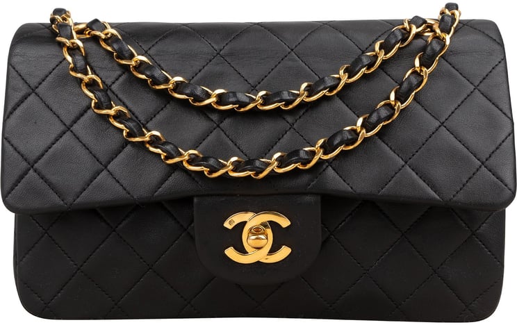 Chanel Chanel Quilted Lambskin Small 24K Gold Double Flap Shoulder Bag