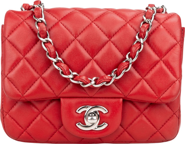 Chanel Chanel Quilted Lambskin Palladium Mini Single Flap Crossbody Bag