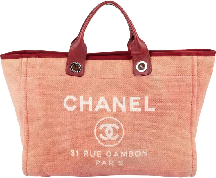 Chanel Chanel Pink Cotton Deauville Handbag