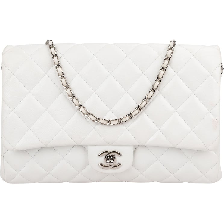 Chanel Chanel Quilted Caviar Leather Palladium Single Flap Shoulder Bag