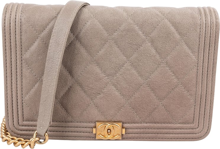 Chanel Chanel Quilted Caviar Leather Boy Wallet On Chain Crossbody Bag