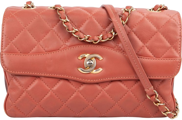Chanel Chanel Quilted Lambskin Bicolor Diana Single Flap Crossbody Bag