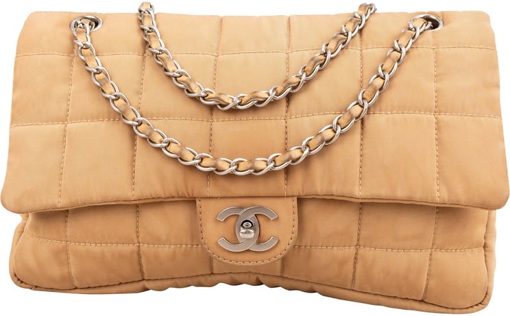 Chanel Chanel Quilted Nylon Chocolate Bar Jumbo Flap Shoulder Bag