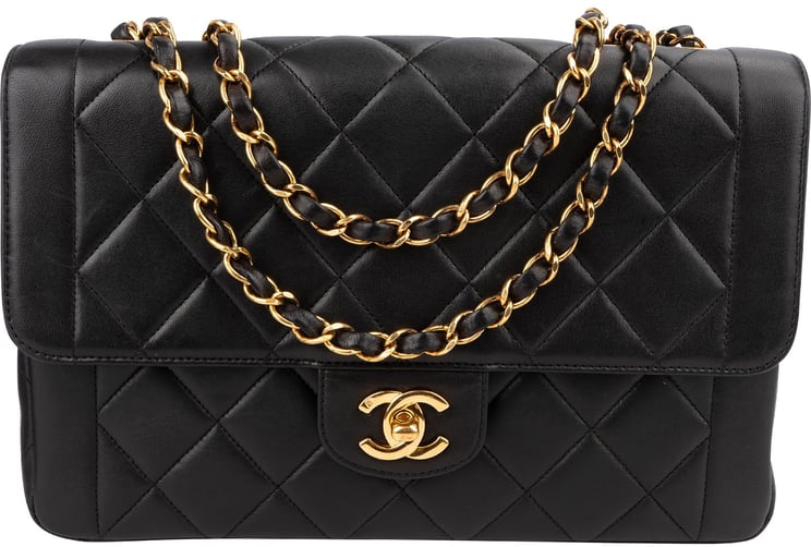 Chanel Chanel Quilted Lambskin Medium 24K Gold Single Flap Shoulder Bag