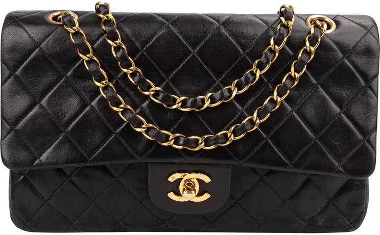Chanel Chanel Quilted Lambskin Medium 24K Gold Double Flap Shoulder Bag