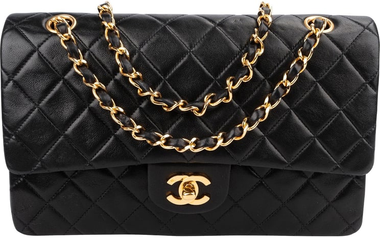 Chanel Chanel Quilted Lambskin Medium 24K Gold Double Flap Shoulder Bag