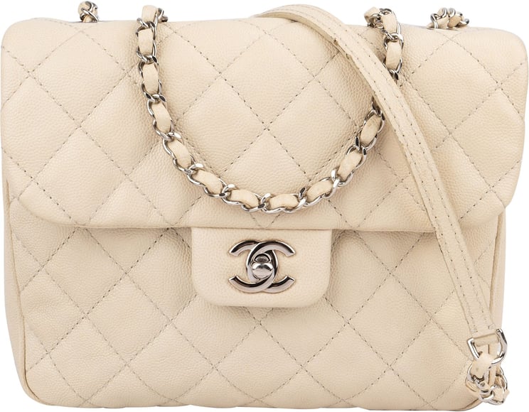 Chanel Chanel Quilted Caviar Leather Small Boxy Single Flap Crossbody Bag