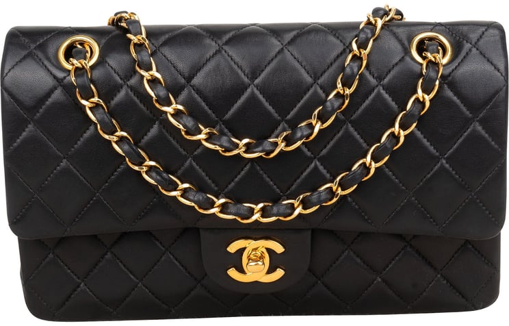 Chanel Chanel Quilted Lambskin Medium 24K Gold Double Flap Shoulder Bag