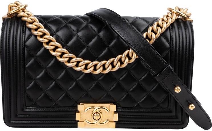 Chanel Chanel Quilted Lambskin Medium Boy Single Flap Crossbody Bag