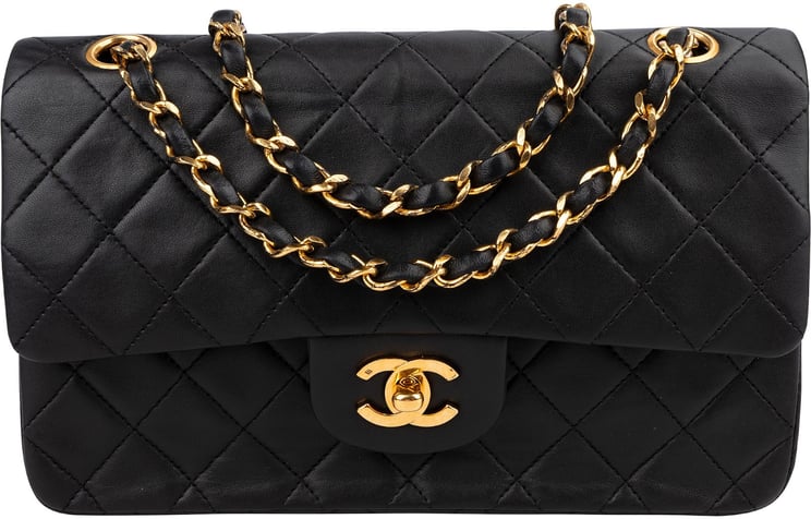 Chanel Chanel Quilted Lambskin Small 24K Gold Double Flap Shoulder Bag