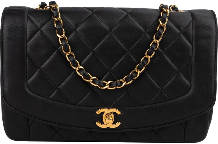 Chanel Chanel Quilted Lambskin 24K Gold Diana Single Flap Crossbody Bag