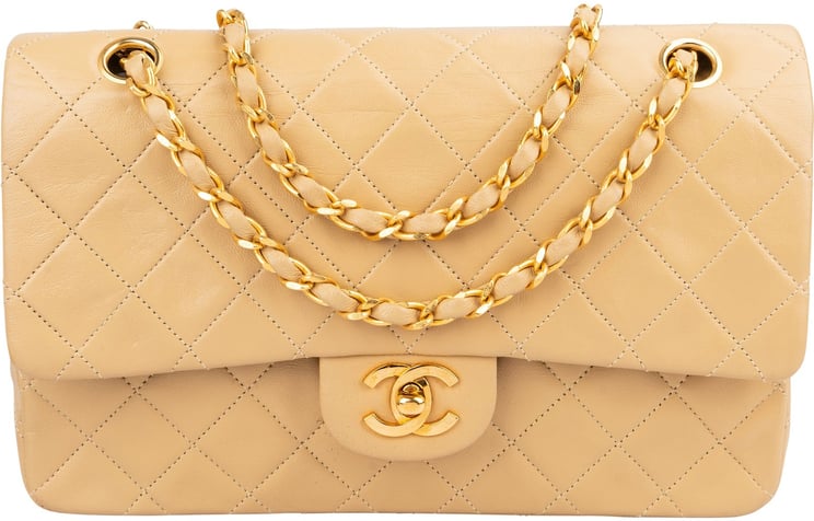 Chanel Chanel Quilted Lambskin 24K Medium Gold Double Flap Shoulder Bag