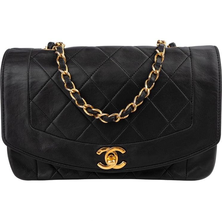 Chanel Chanel Quilted Lambskin 24K Gold Diana Small Single Flap Crossbody Bag
