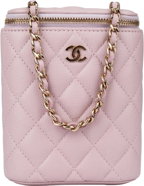 Chanel Chanel Lilac Caviar Leather Mini Vertical Vanity Crossbody Bag
