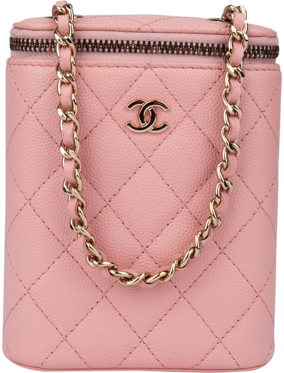 Chanel Chanel Pink Caviar Leather Mini Vertical Vanity Crossbody Bag