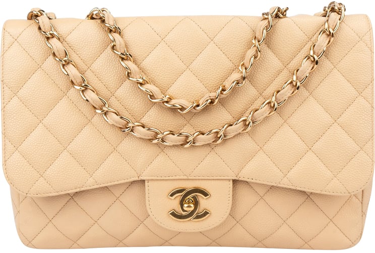Chanel Chanel Quilted Caviar Leather Jumbo Single Flap Crossbody Bag