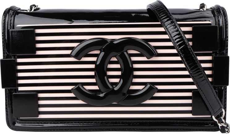 Chanel Chanel Plexi Brick CC Quilted Patent Leather Single Flap Crossbody Bag