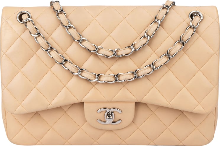 Chanel Chanel Quilted Lambskin Double Flap Jumbo Crossbody Bag