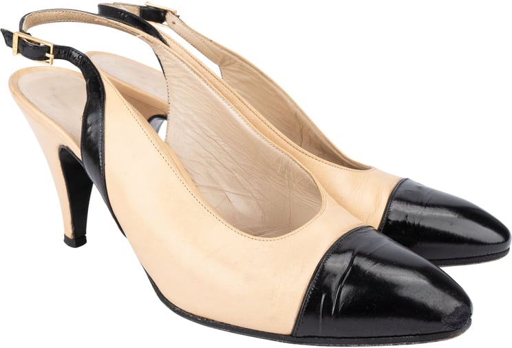 Chanel Chanel Bicolor Leather Slipback Heels (35 / 35,5)