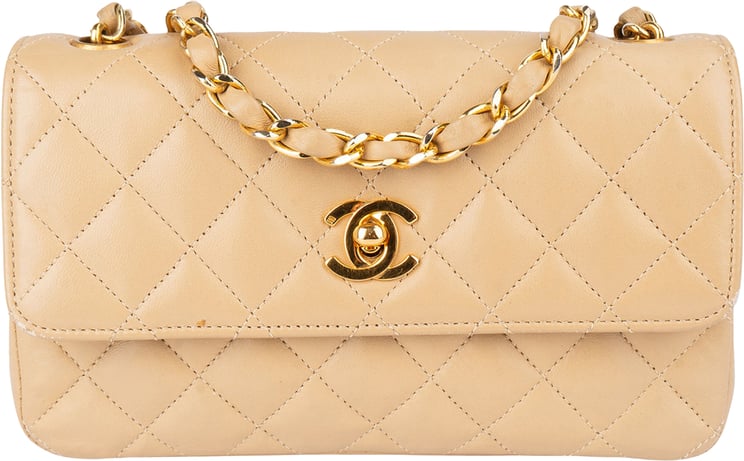 Chanel Chanel Quilted Lambskin 24K Gold Single Flap Crossbody Bag