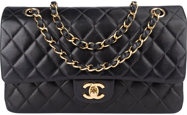 Chanel Chanel Quilted Lambskin 24K Gold Double Flap Crossbody Bag