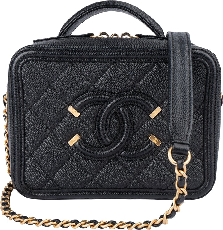 Chanel Chanel Quilted Caviar Leather CC Filigree Crossbody Bag