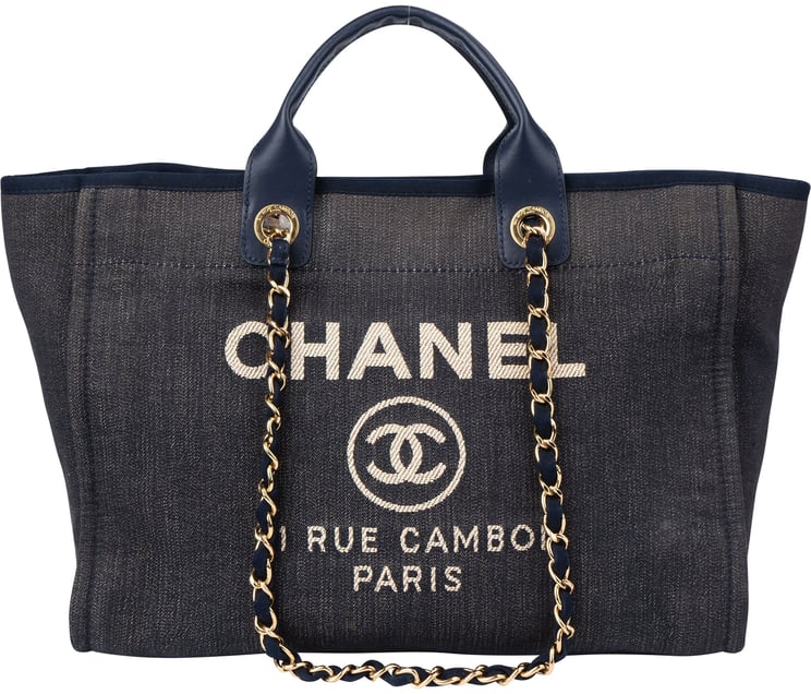 Chanel Chanel  Bleu Cotton Deauville Handbag