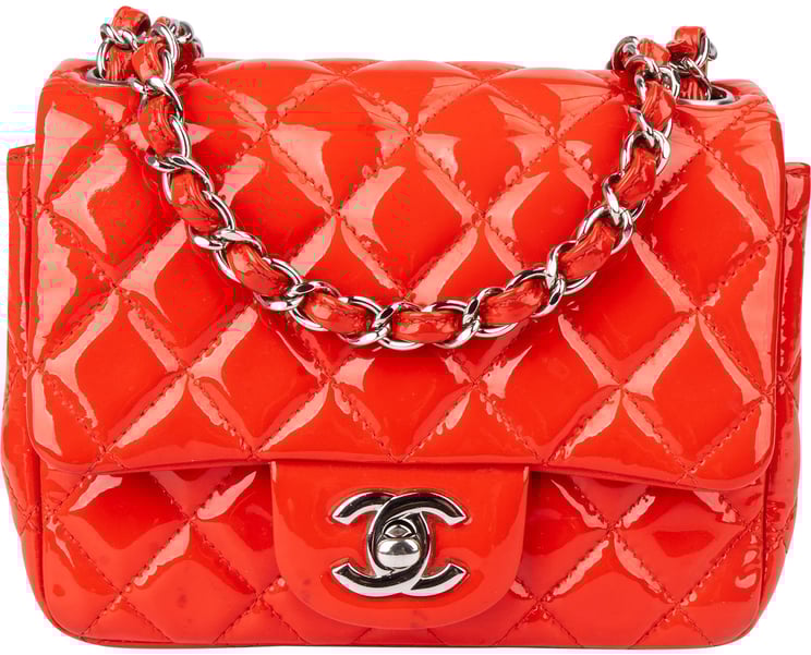 Chanel Chanel Rouge Patent Leather Single Flap Crossbody Bag