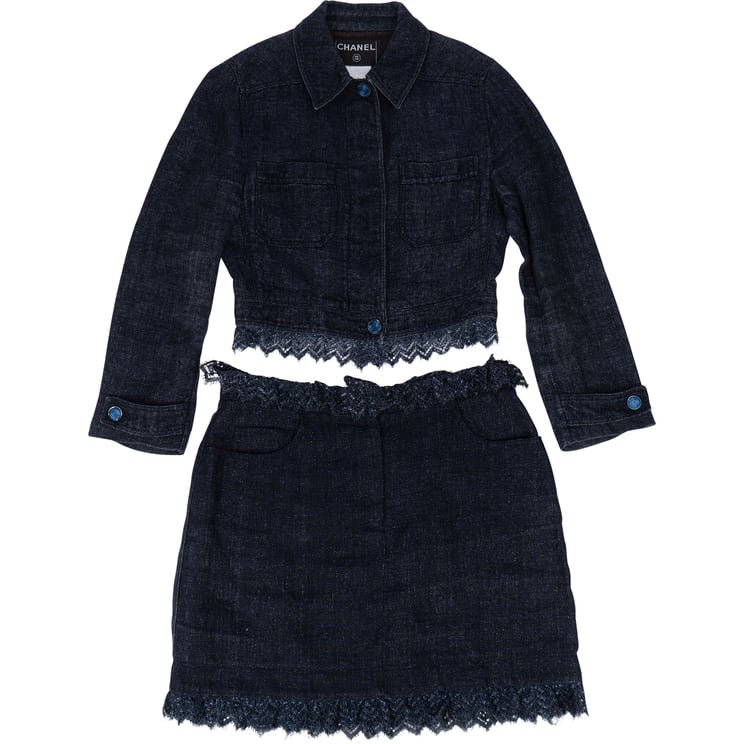 Chanel Chanel Bleu Linen Catwalk Set (D 34 / FR 36)