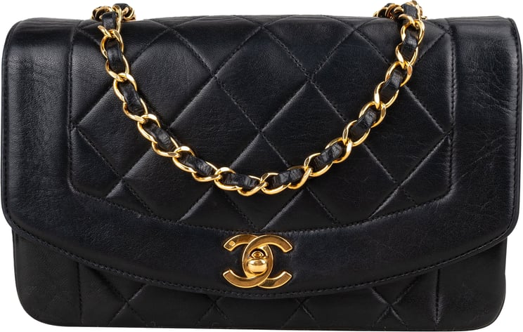 Chanel Chanel Quilted Lambskin 24K Gold Diana Small Single Flap Crossbody Bag