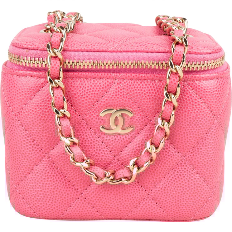 Chanel Chanel Pink Saffianno Leather Mini Vanity Crossbody Bag