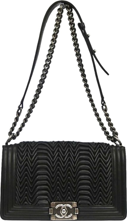 Chanel Chanel Boy Flap 3D Pleated Leather Old Medium
