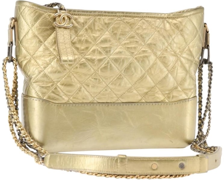 Chanel Chanel Gabrielle Hobo Quilted Metallic Aged Calfskin Medium