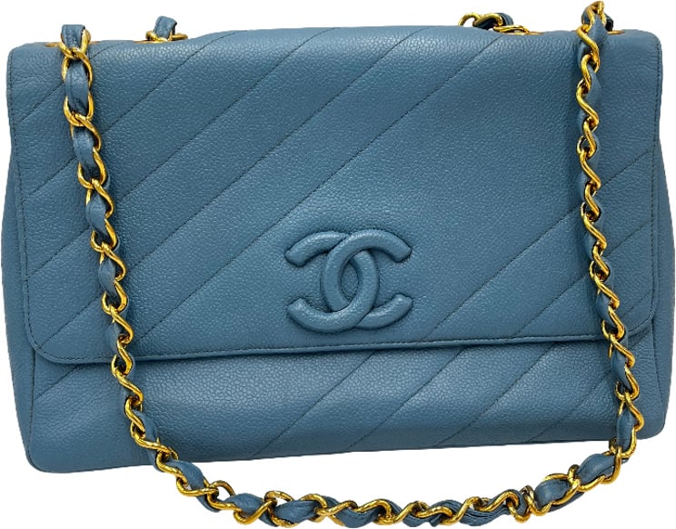 Chanel Chanel Coco Mark Bias Stitch Chain leather Large