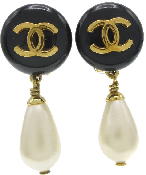 Chanel Chanel CC Dangle Metal with Faux Pearl