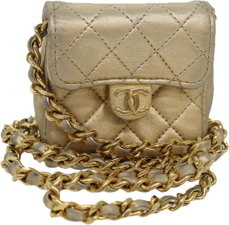 Chanel Chanel Vintage Square CC Flap Bag Quilted Leather Micro