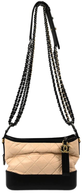 Chanel Chanel Bicolor Gabrielle Hobo Quilted Aged Calfskin Small