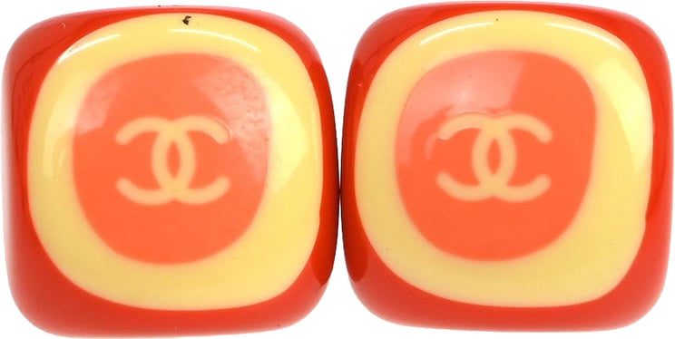Chanel Chanel CC Square Stud Resin and Metal