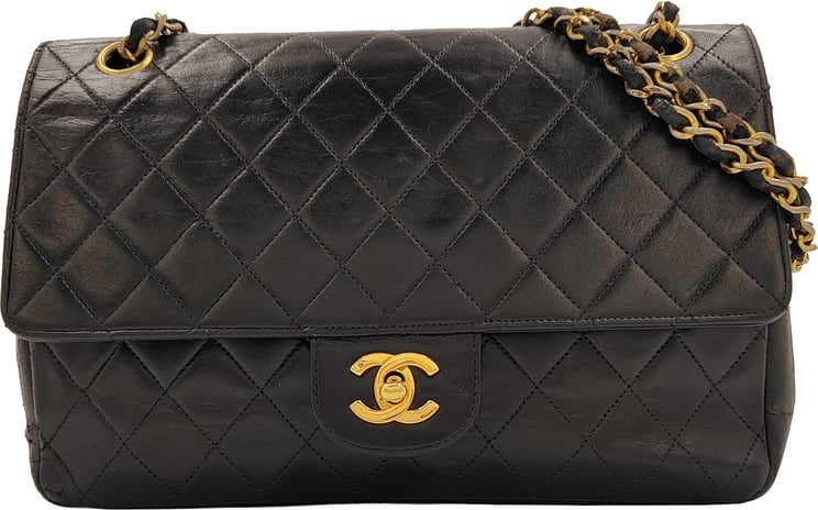 Chanel Chanel Double Chain Flap Bag Quilted Leather Medium