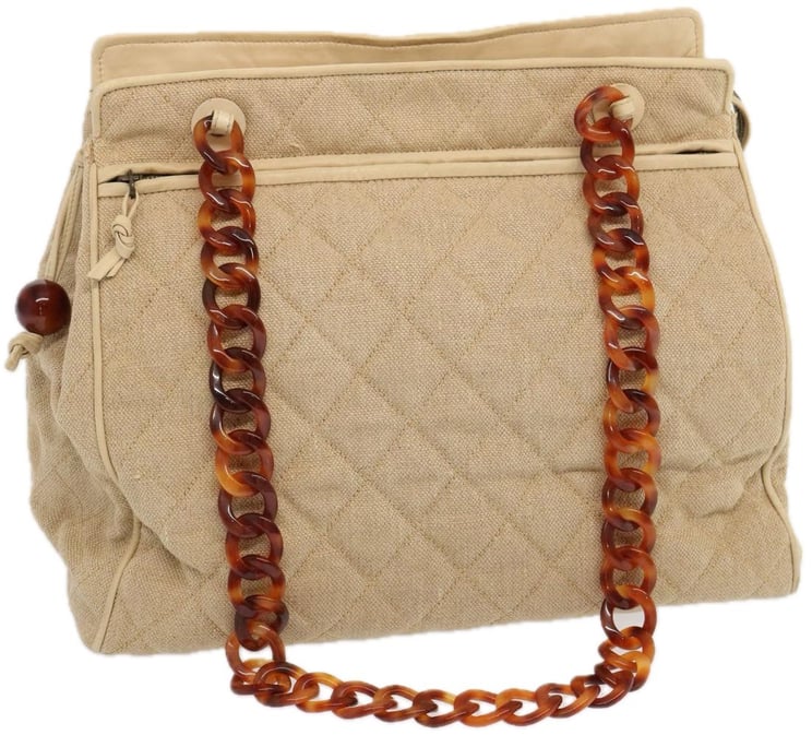 Chanel Chanel Resin Chain Handle Shoulder Bag Canvas