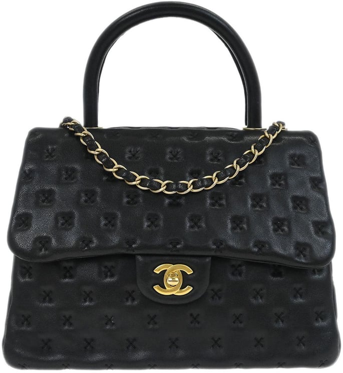 Chanel Chanel Paris-Rome Coco Top Handle Bag Cross Stitch Lambskin Small