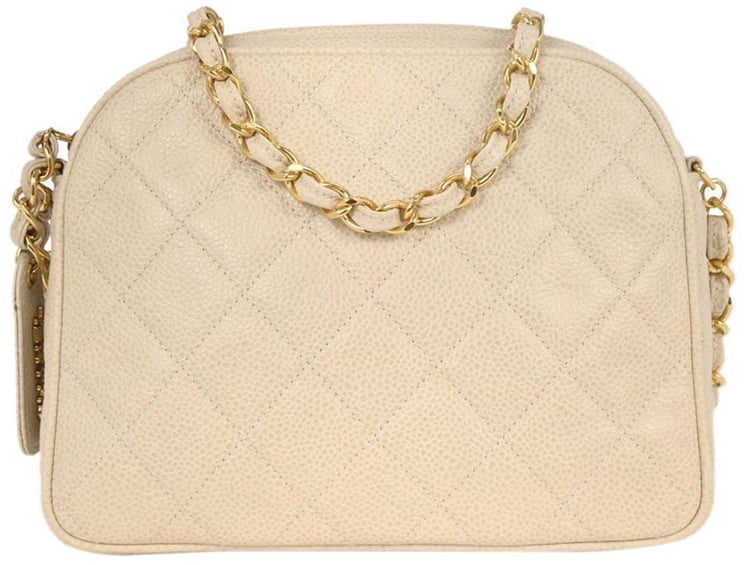 Chanel Chanel Vintage Chain Camera Bag Quilted Caviar Small