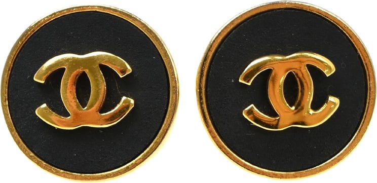 Chanel Chanel CC Round Stud Metal and Enamel